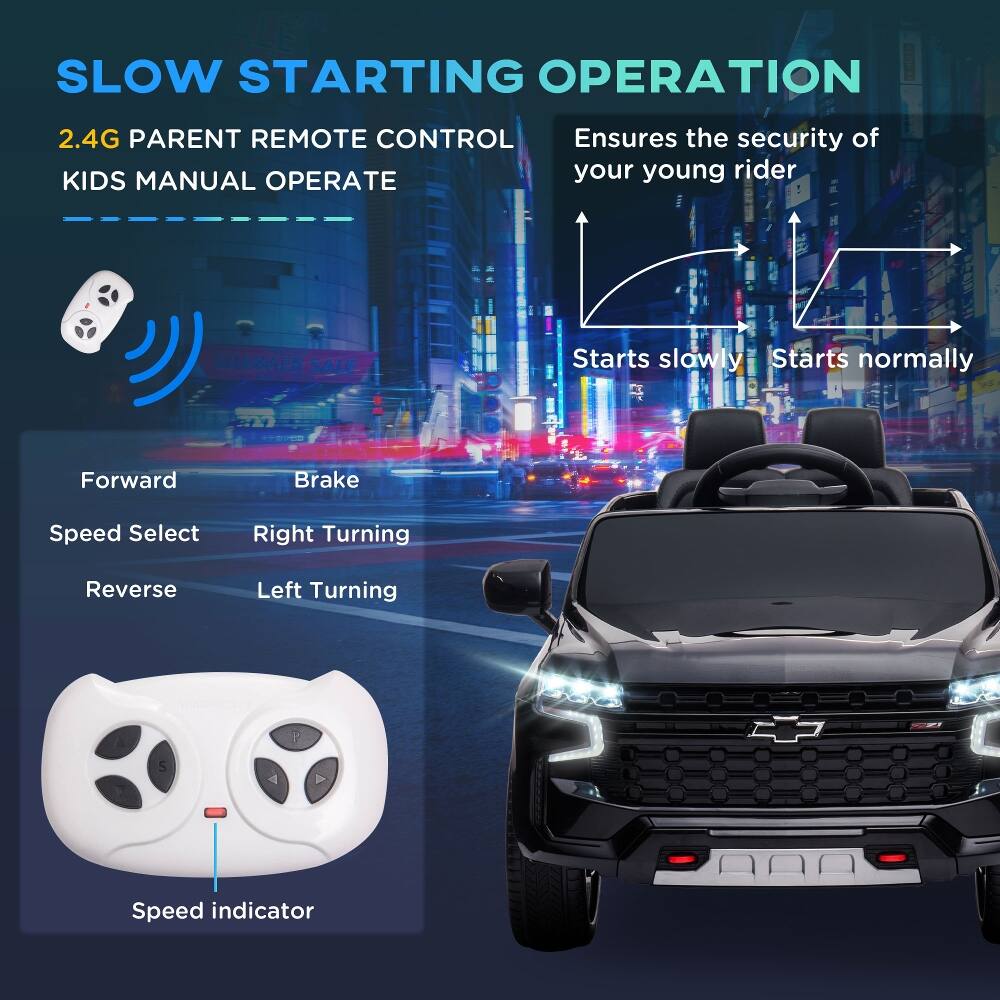 SLOW STARTING OPERATION

2.4G PARENT REMOTE CONTROL
KIDS MANUAL OPERATE

Ensures the security of your young rider

Starts slowly
Starts normally

Forward
Brake
Speed Select
Right Turning
Reverse
Left Turning

Speed indicator
