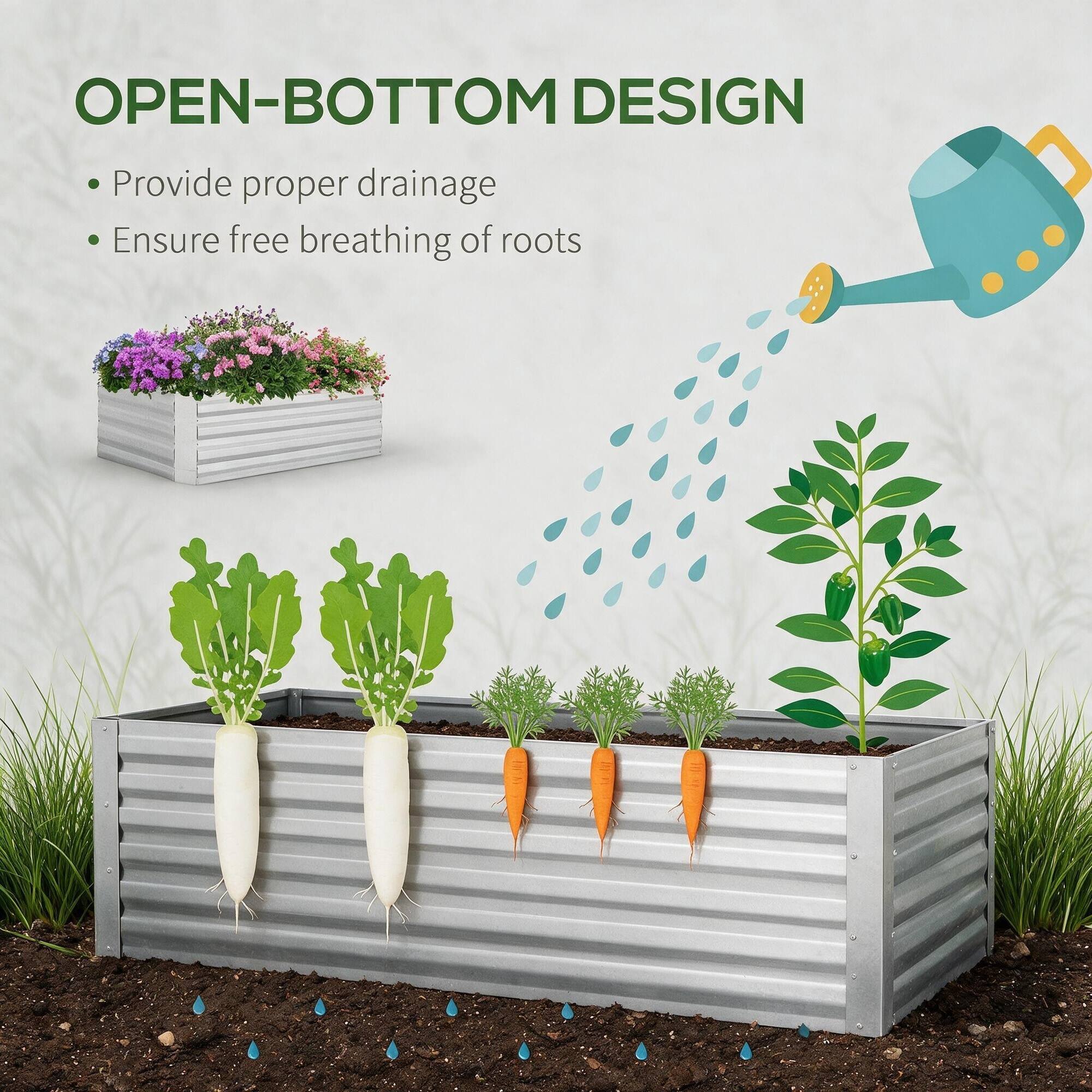 OPEN-BOTTOM DESIGN  
- Provide proper drainage  
- Ensure free breathing of roots