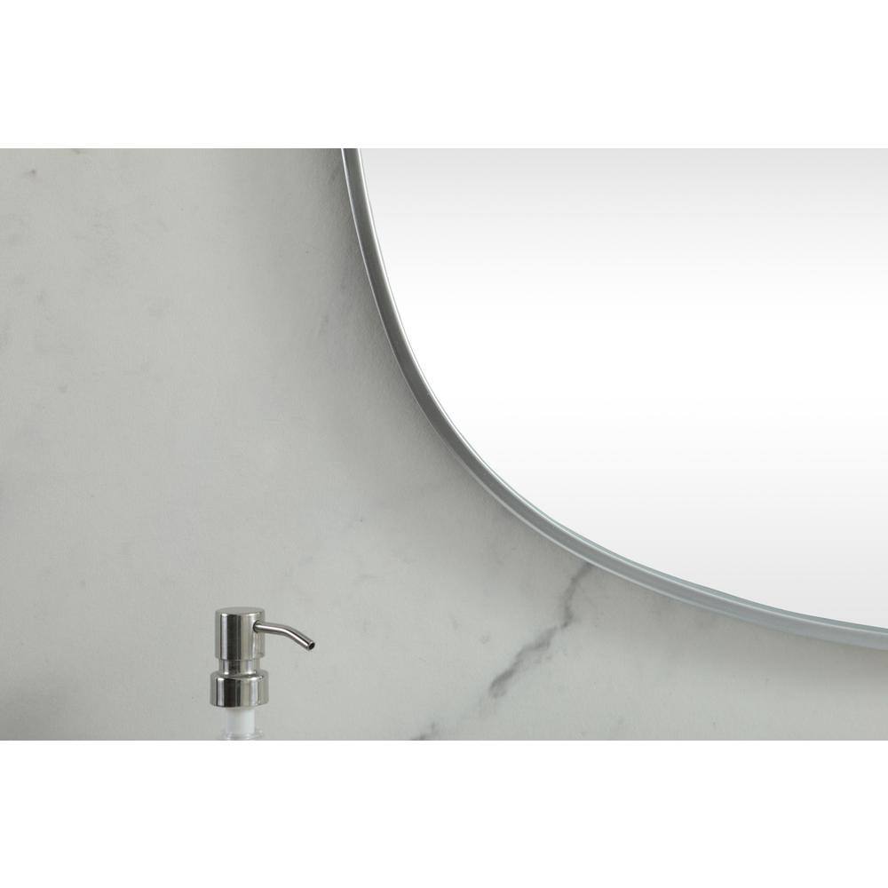 Alt View 3. Elegant Decor - Metal Frame Oval Mirror 30x60 Inch in Silver - Silver.
