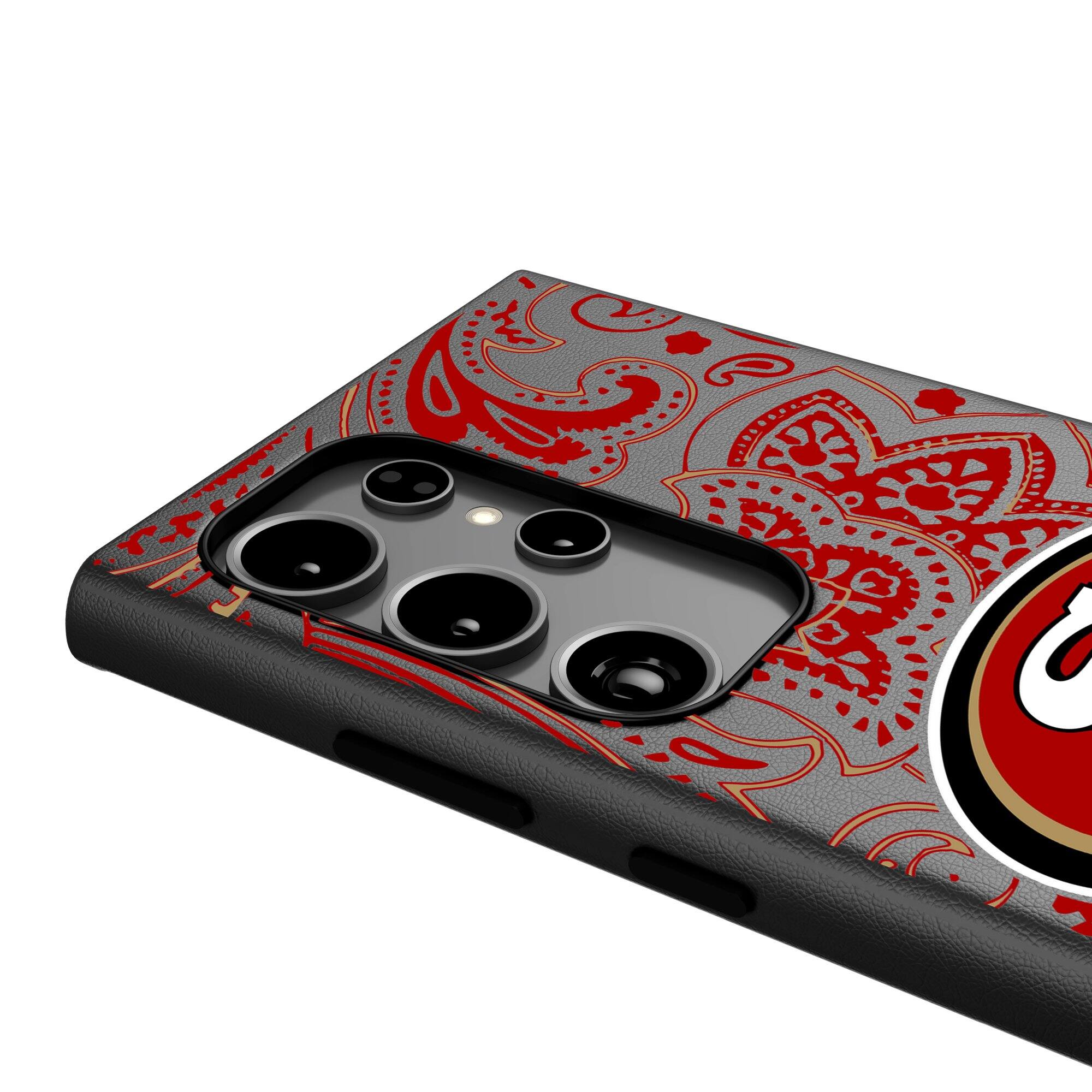 Alt View 3. Keyscaper - San Francisco 49ers Paisley Galaxy Magnetic Bump Case - S25 - Black.