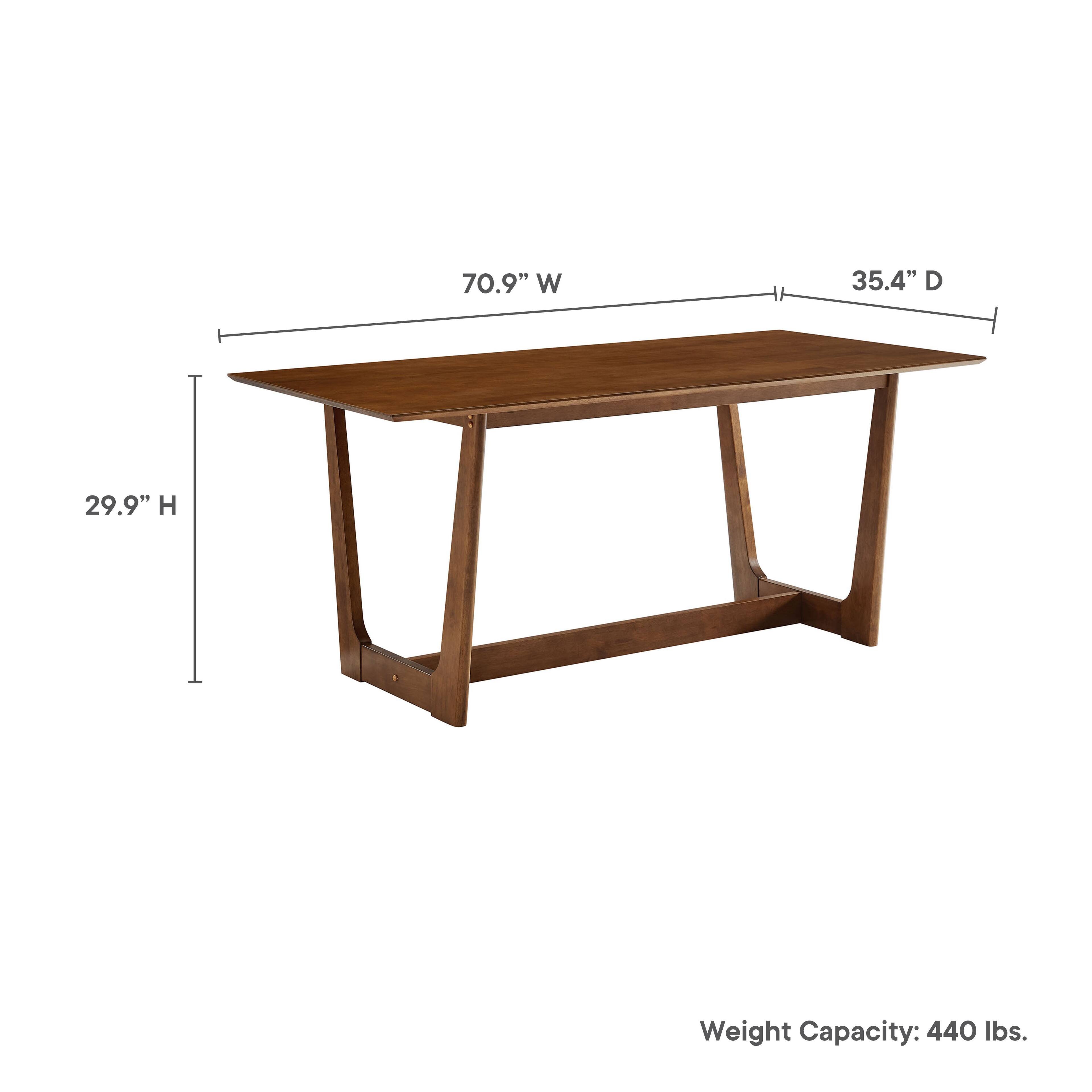 70.9" W x 35.4" D x 29.9" H  
Weight Capacity: 440 lbs.