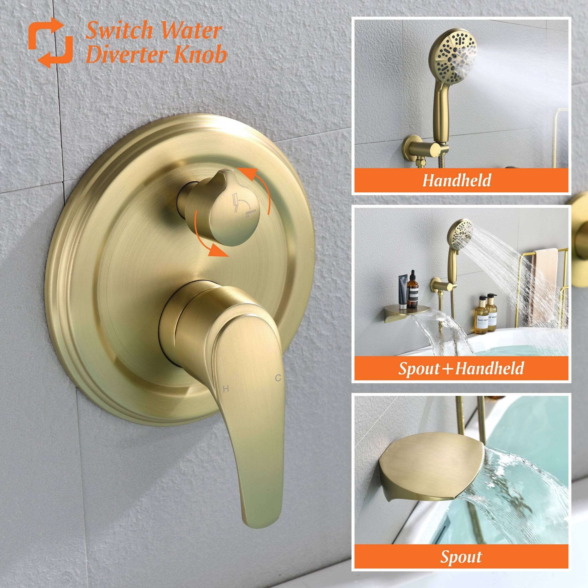Switch Water Diverter Knob

- Handheld
- Spout + Handheld
- Spout