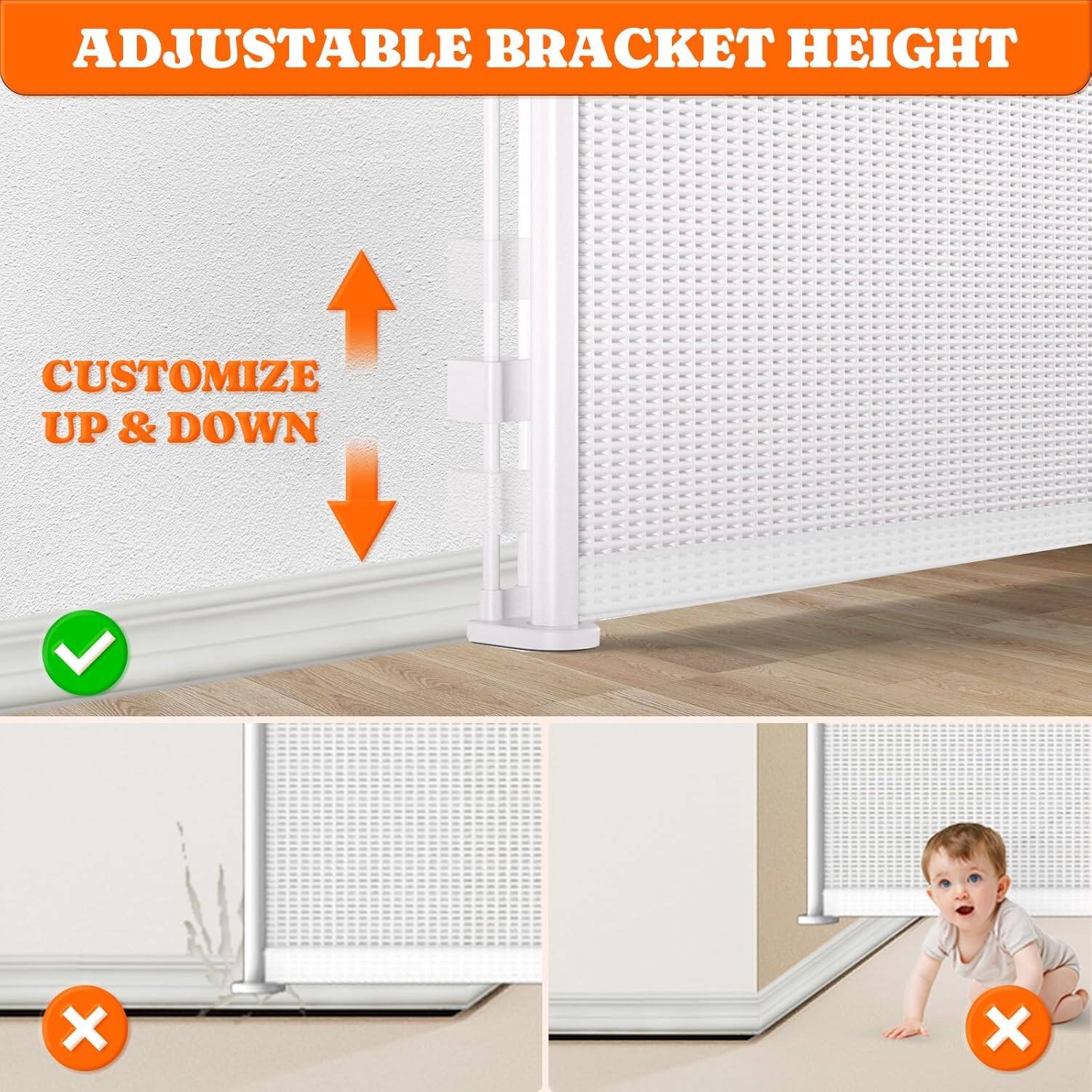 ADJUSTABLE BRACKET HEIGHT CUSTOMIZE UP & DOWN