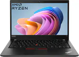 Lenovo - ThinkPad T14 Gen 1 Certified Refurbished 14", AMD Ryzen 5 PRO 4650U, 16GB RAM, 256GB SSD Retina Laptop - Black