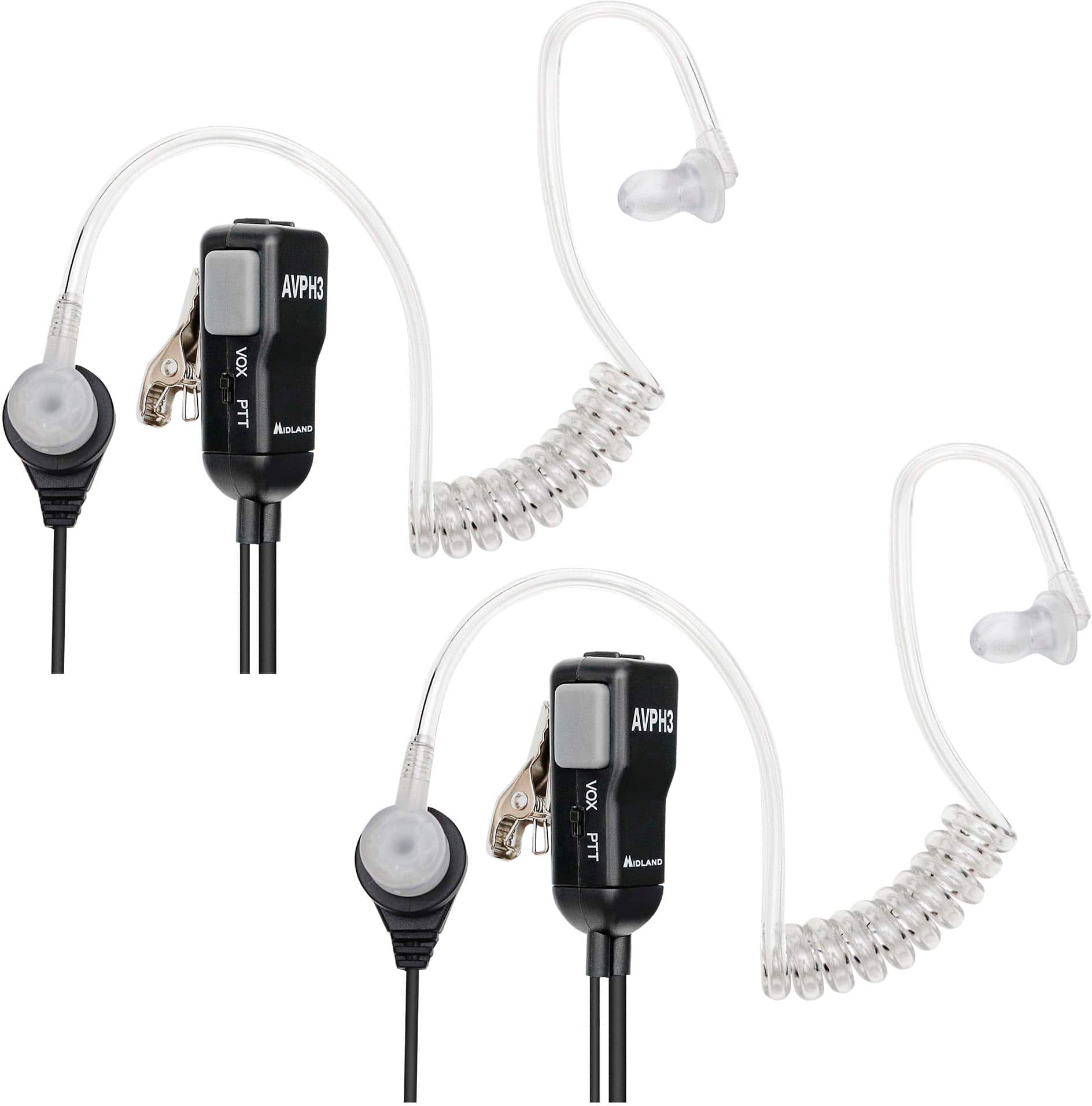 Left. Midland - AVP-H3 Transparent Security Headsets - Multicolor.
