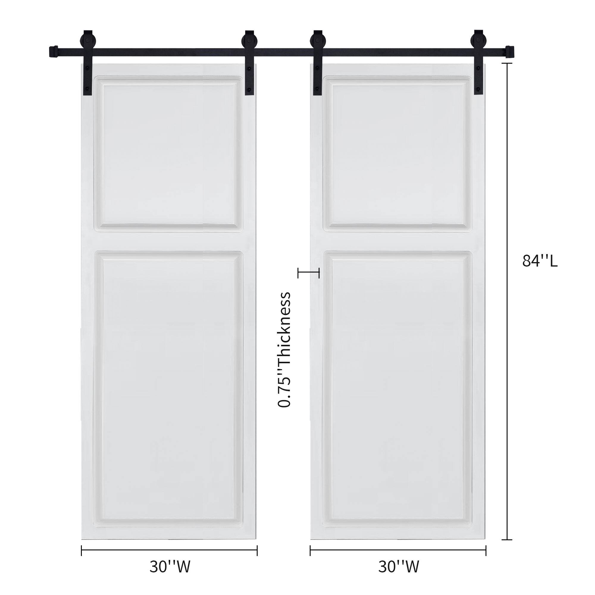 0.75" Thickness, 84" L, 30" W, 30" W