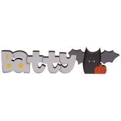 Left. BreeBe - Boozy Witchy Batty Cutout Word Sitter 3 Asstd. - Multicolor.