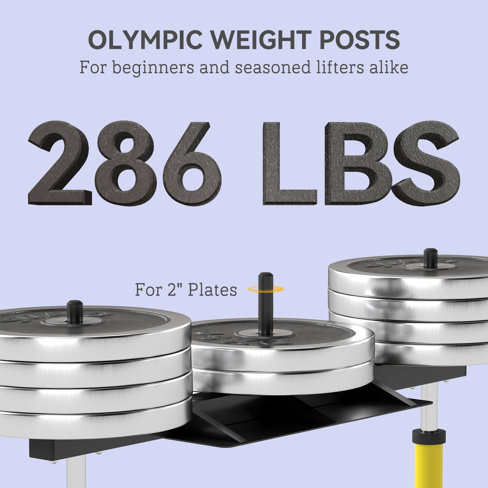 OLYMPIC WEIGHT POSTS
For beginners and seasoned lifters alike
286 LBS
For 2" Plates