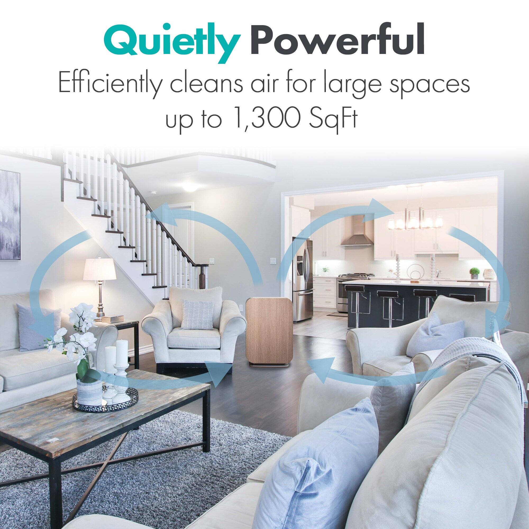 Alt View 17. Alen - BreatheSmart 75i 1300 SqFt Air Purifier with Pure HEPA Filter for Allergens, Dust & Mold - Weathered Gray.