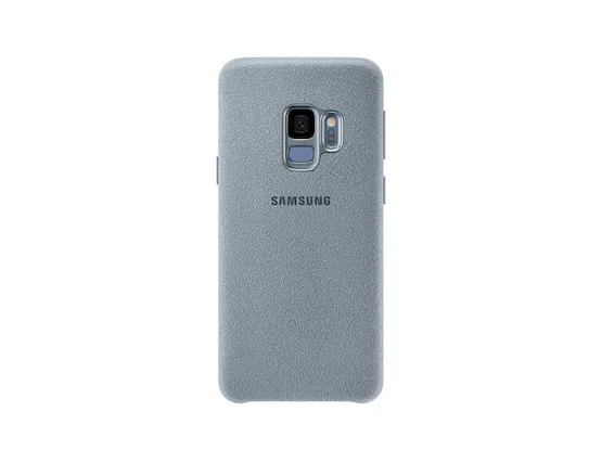 Front. Samsung - Samsung Galaxy S9 Alcantara Cover I Color: Pale Blue - Pale Blue.