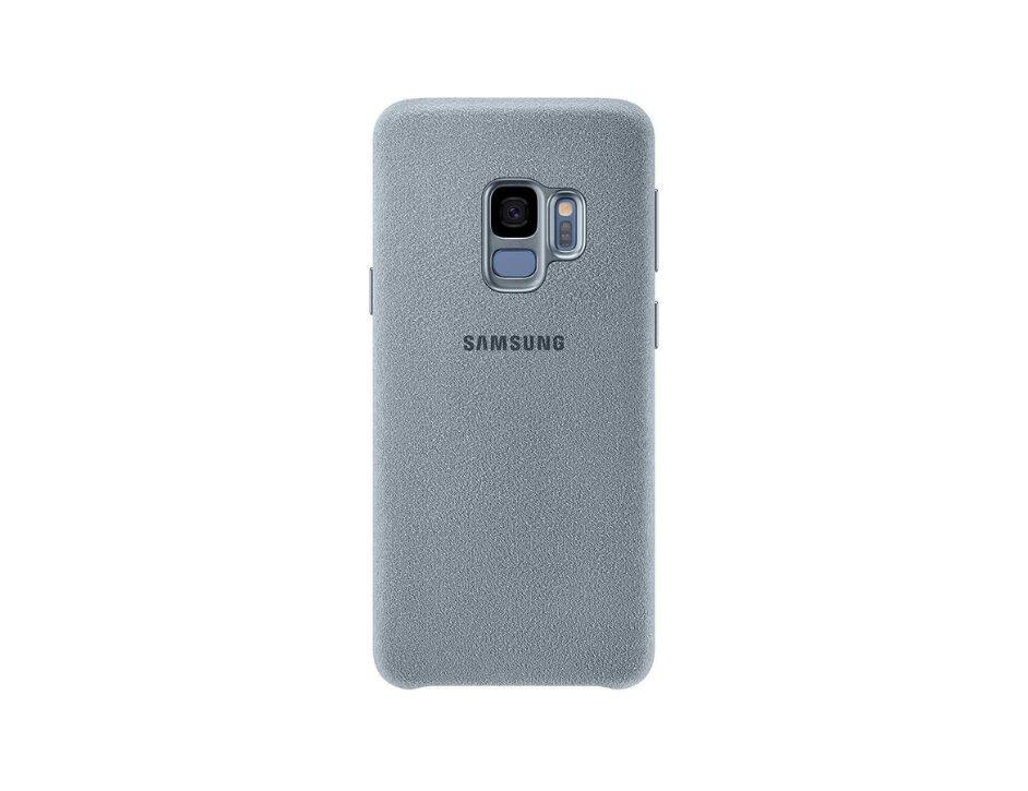 Front. Samsung - Samsung Galaxy S9 Alcantara Cover I Color: Pale Blue - Pale Blue.
