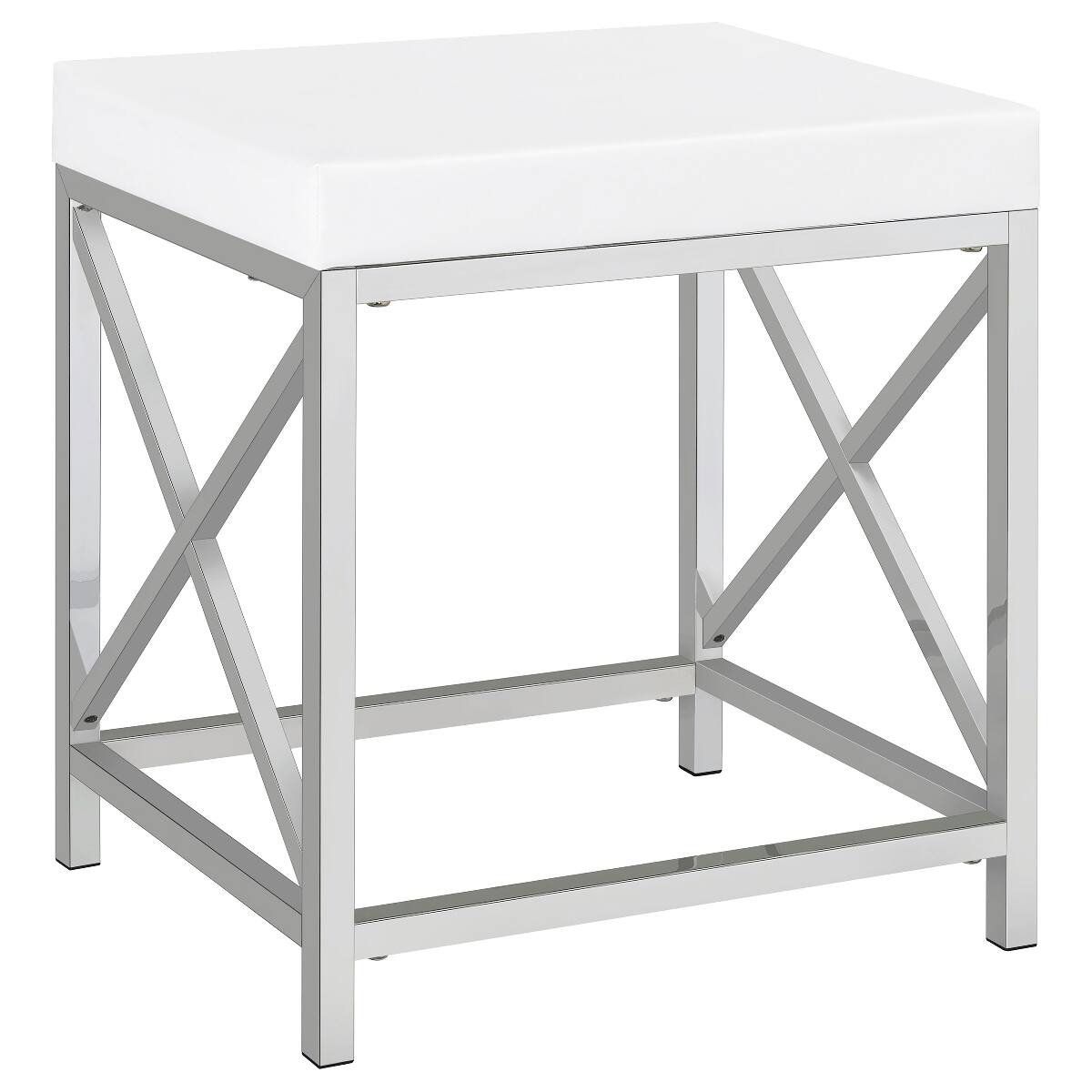 Alt View 6. Loheer - Loheer White Makeup Vanity Set with Mirror and Stool, Lighted Globe Mirror and Drawer - White.