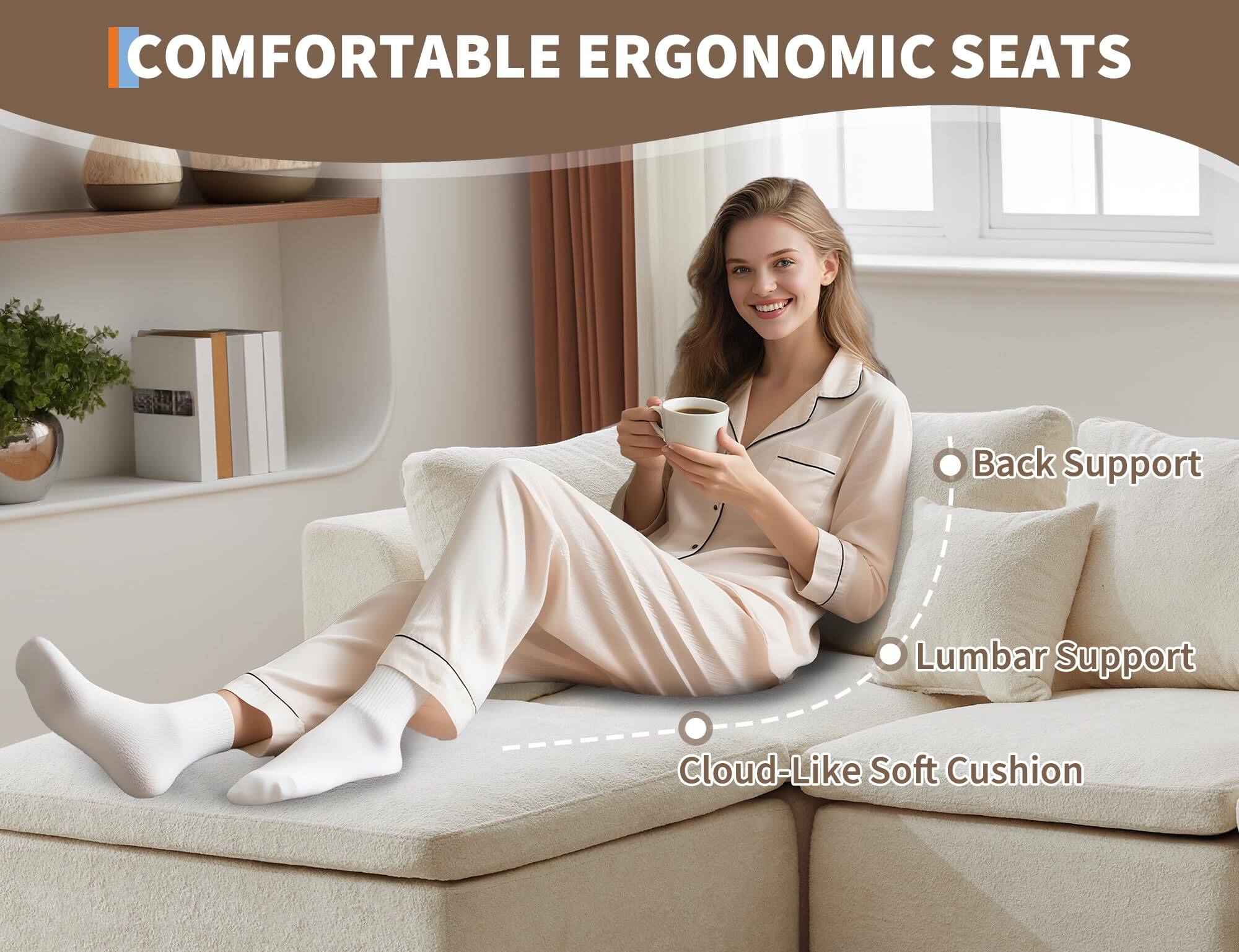COMFORTABLE ERGONOMIC SEATS

- Back Support
- Lumbar Support
- Cloud-Like Soft Cushion