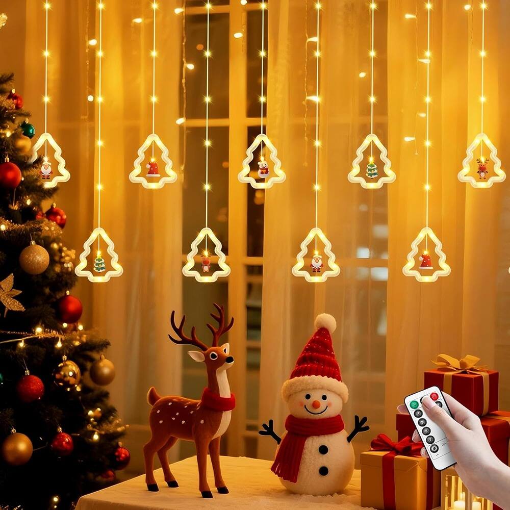 MOSZAR LLC - Tree Curtain Lights – Warm White, Remote Control, IP65 Waterproof