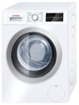 Front. Bosch - 500 series 2.2 Cu. Ft. 15-Cycle High-Efficiency Compact Front-Loading Washer - White/Silver.
