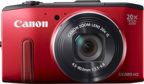  Canon - PowerShot 12.1-Megapixel SX280HS Digital Camera - Red