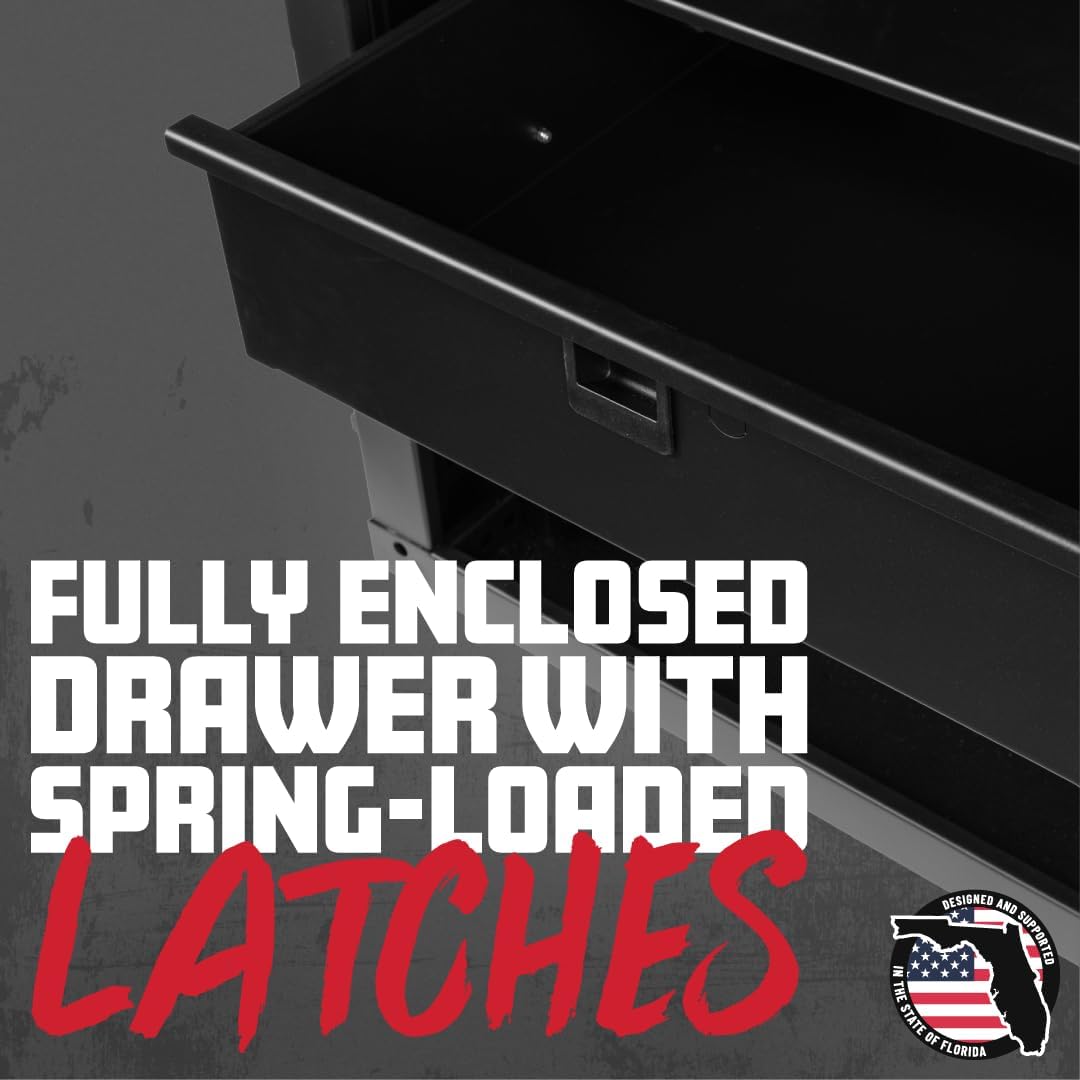 FULLY ENCLOSED DRAWER WITH SPRING-LOADED LATCHES

DESIGNED AND SUPPORTED IN THE STATE OF FLORIDA