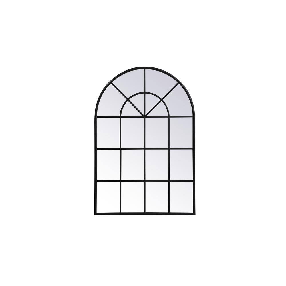 Alt View 2. Elegant Decor - Metal windowpane mirror 36 inch x 53 inch in Black - Black.