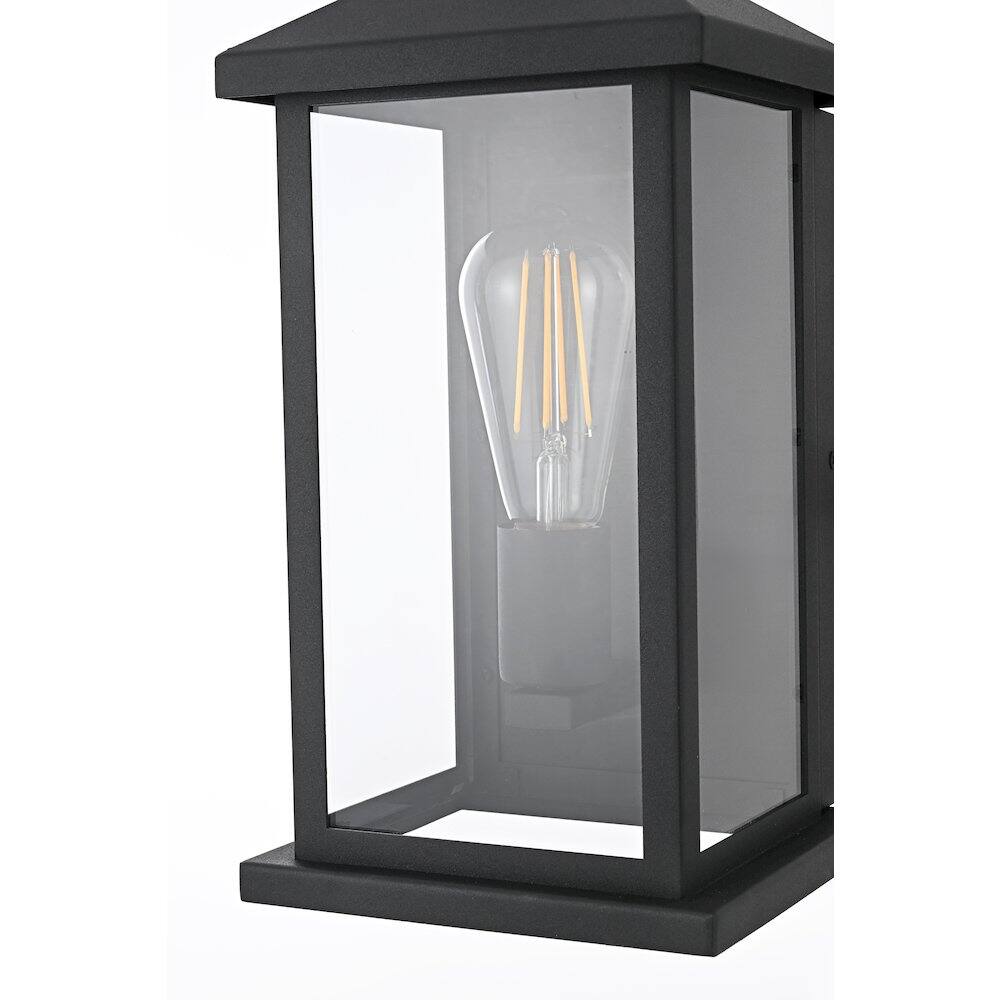 Alt View 2. Elegant Lighting - Neil 7 Inch Outdoor Wall Sconce In Black - Black.