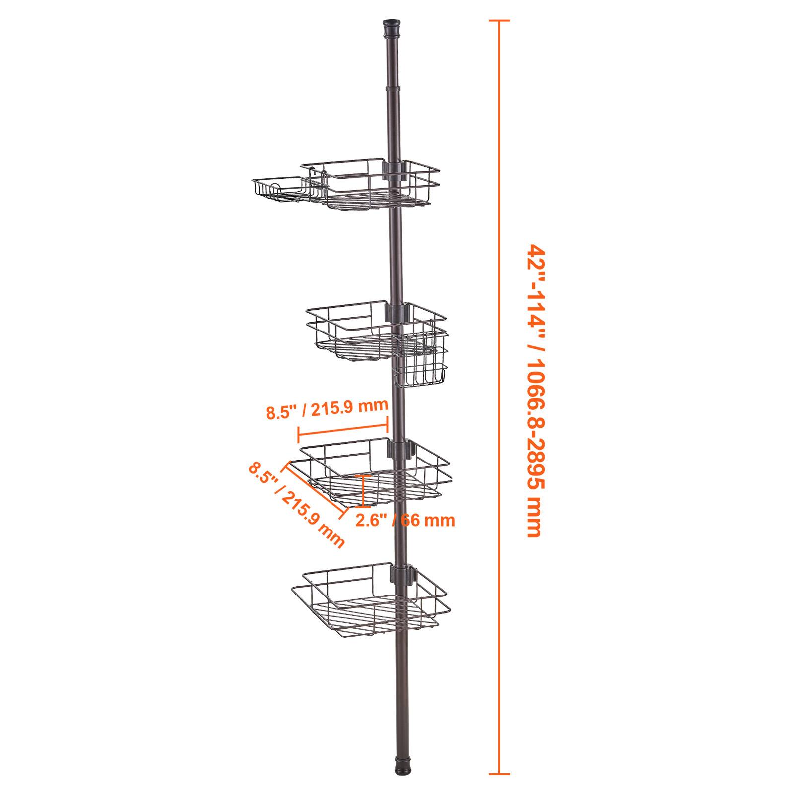 8.5" / 215.9 mm  
2.6" / 66 mm  
42"-114" / 1066.8-2895 mm
