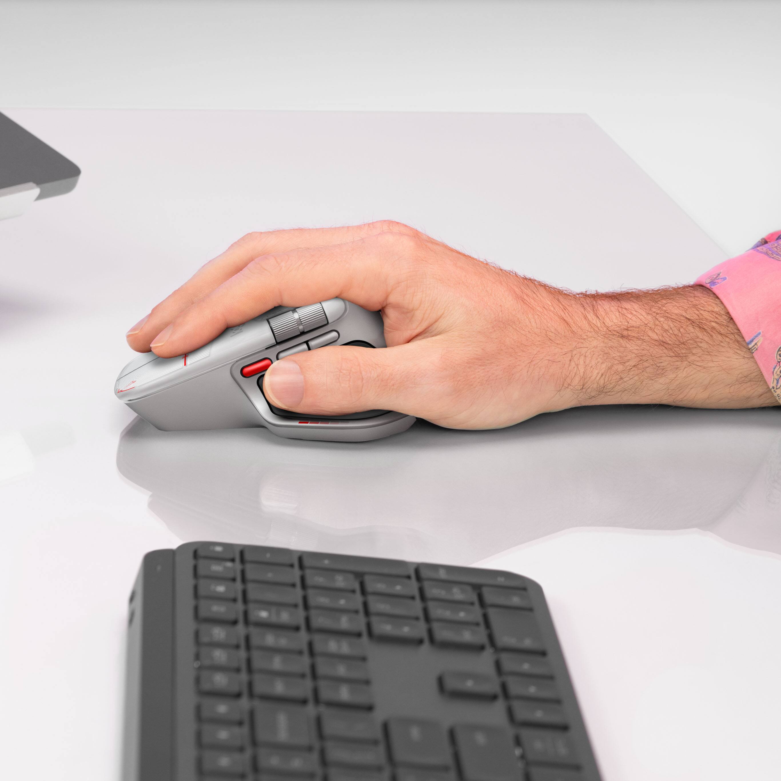 Alt View 6. Logitech - MX Master 4 Creator Edition, Ergonomic Wireless Mouse with Advanced Performance Haptic Feedback - Red.