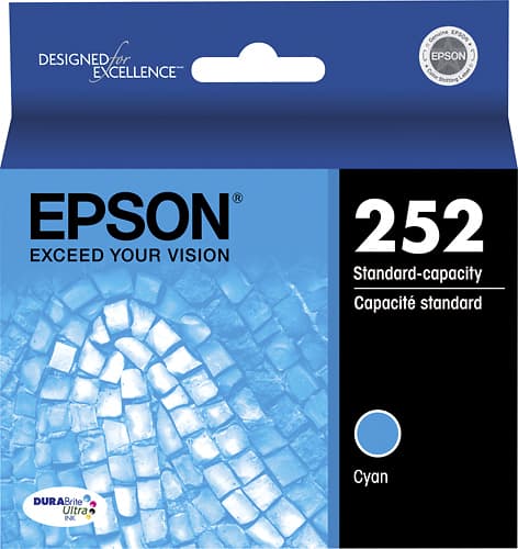 Epson - 252 Ink Cartridge - Cyan - Larger Front