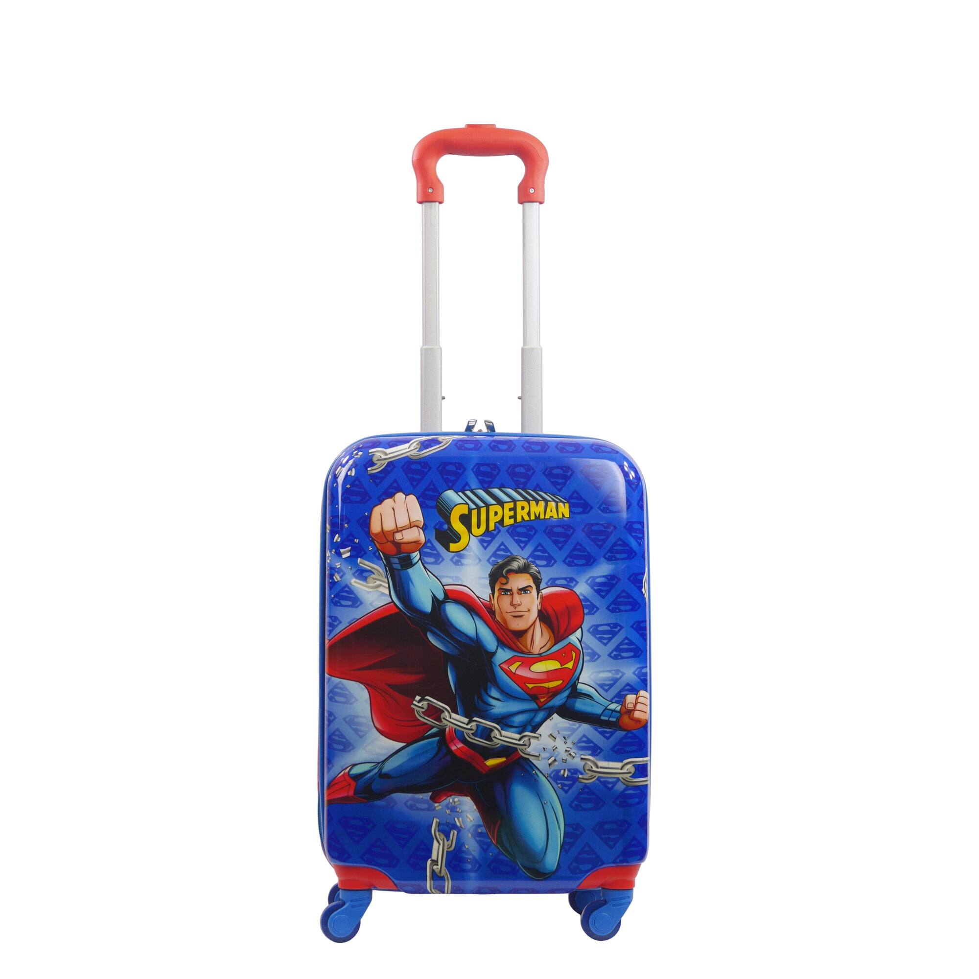 Ful - WB Superman kids 20.5" Hard side spinner carry-on luggage - Blue