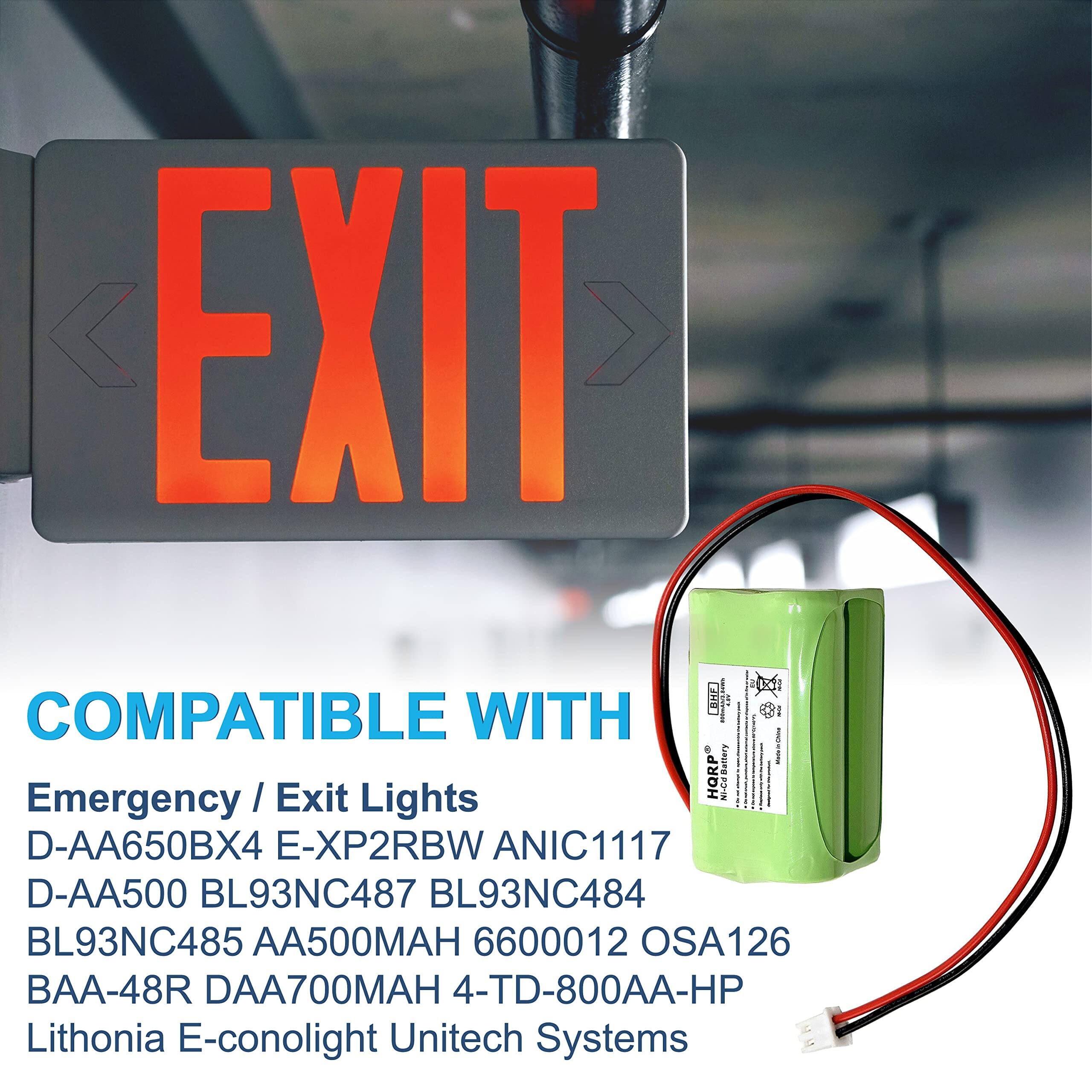 EXIT 4  
COMPATIBLE WITH  
Emergency / Exit Lights  
D-AA650BX4 E-XP2RBW ANIC1117  
D-AA500 BL93NC487 BL93NC484 BL93NC485  
AA500MAH 6600012 OSA126 BAA-48R DAA700MAH  
4-TD-800AA-HP  
Lithonia E-conolight Unitech Systems