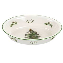 Spode - Christmas Tree Oval Rim Dish - Multicolored