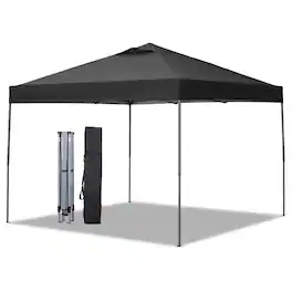 Ainfox - 10x10 ft Pop Up Canopy Tent with Portable Carrying Bag,Waterproof UV Protection Gazebo for Events - Black