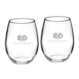 Jardine - Eastern Oregon Mountaineers Team 21oz. 2-Piece Stemless Wine Glass Set - Multicolor