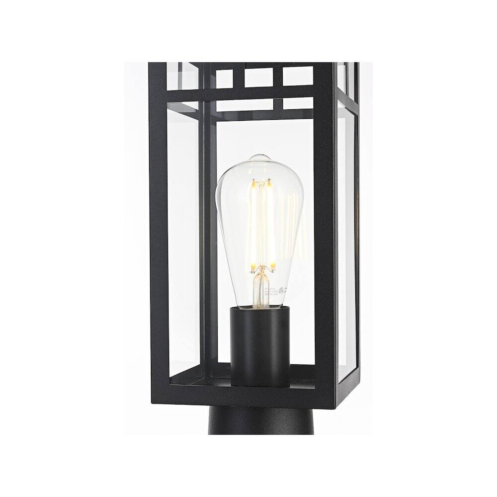 Alt View 3. Elegant Lighting - Mercer 7 inch Outdoor Pendant in Black - Black.