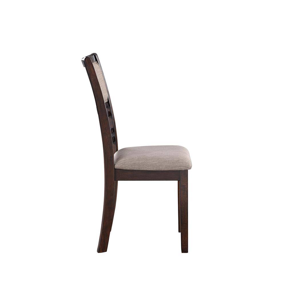 Alt View 3. New Classic Furniture - Gia Cherry Wood Dining Chair with Fabric Seat (Set of 4) - Brown.