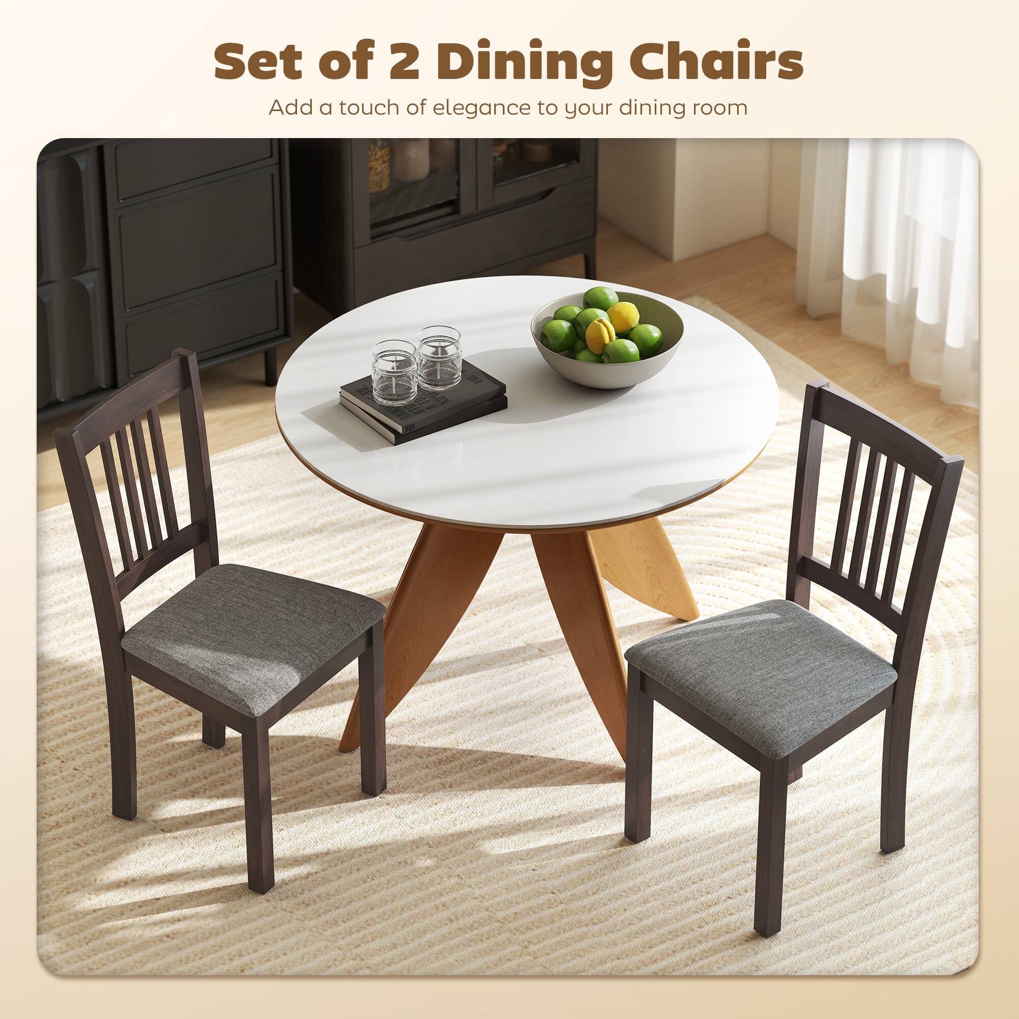 Set of 2 Dining Chairs  
Add a touch of elegance to your dining room