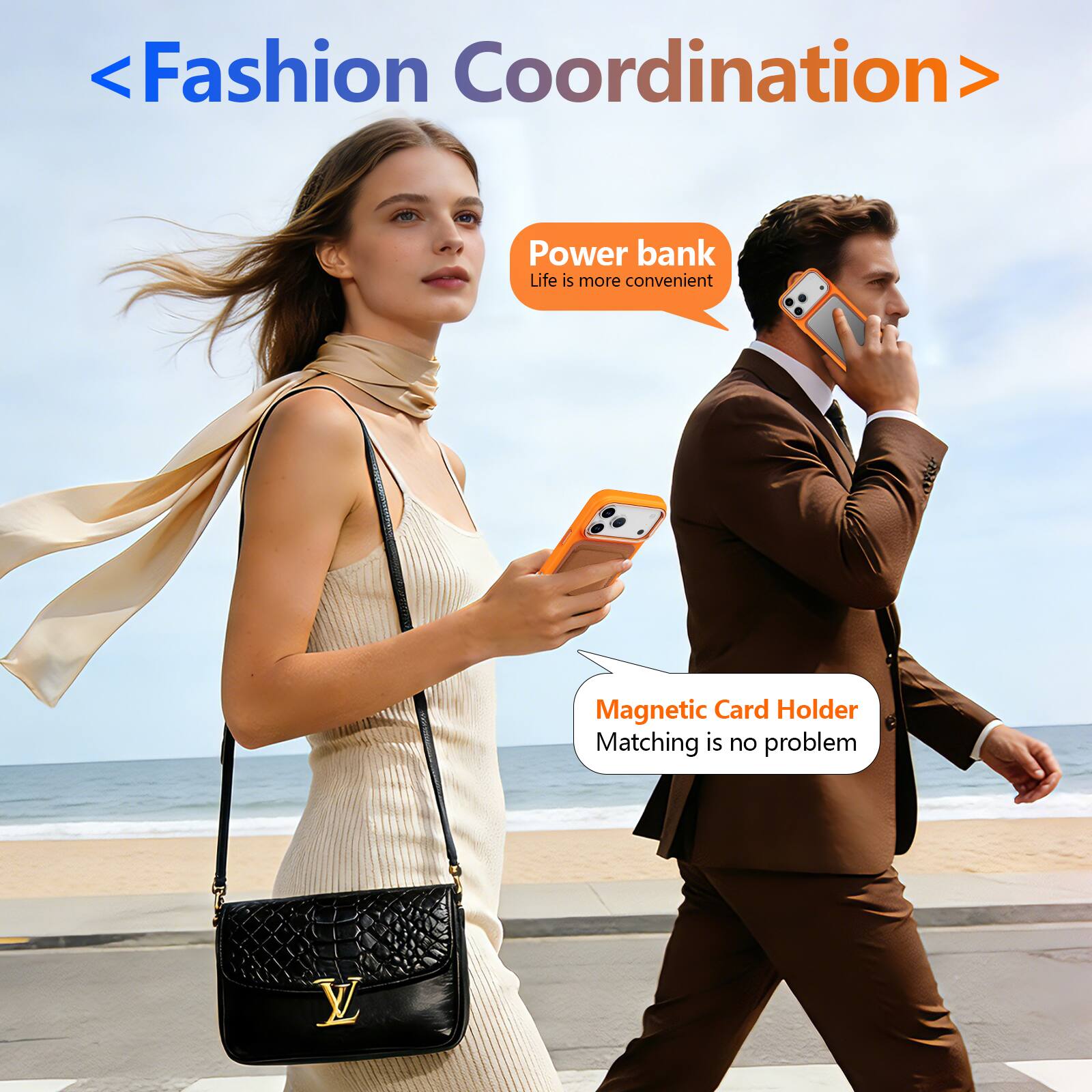 <Fashion Coordination>  
Power bank Life is more convenient  
Magnetic Card Holder Matching is no problem