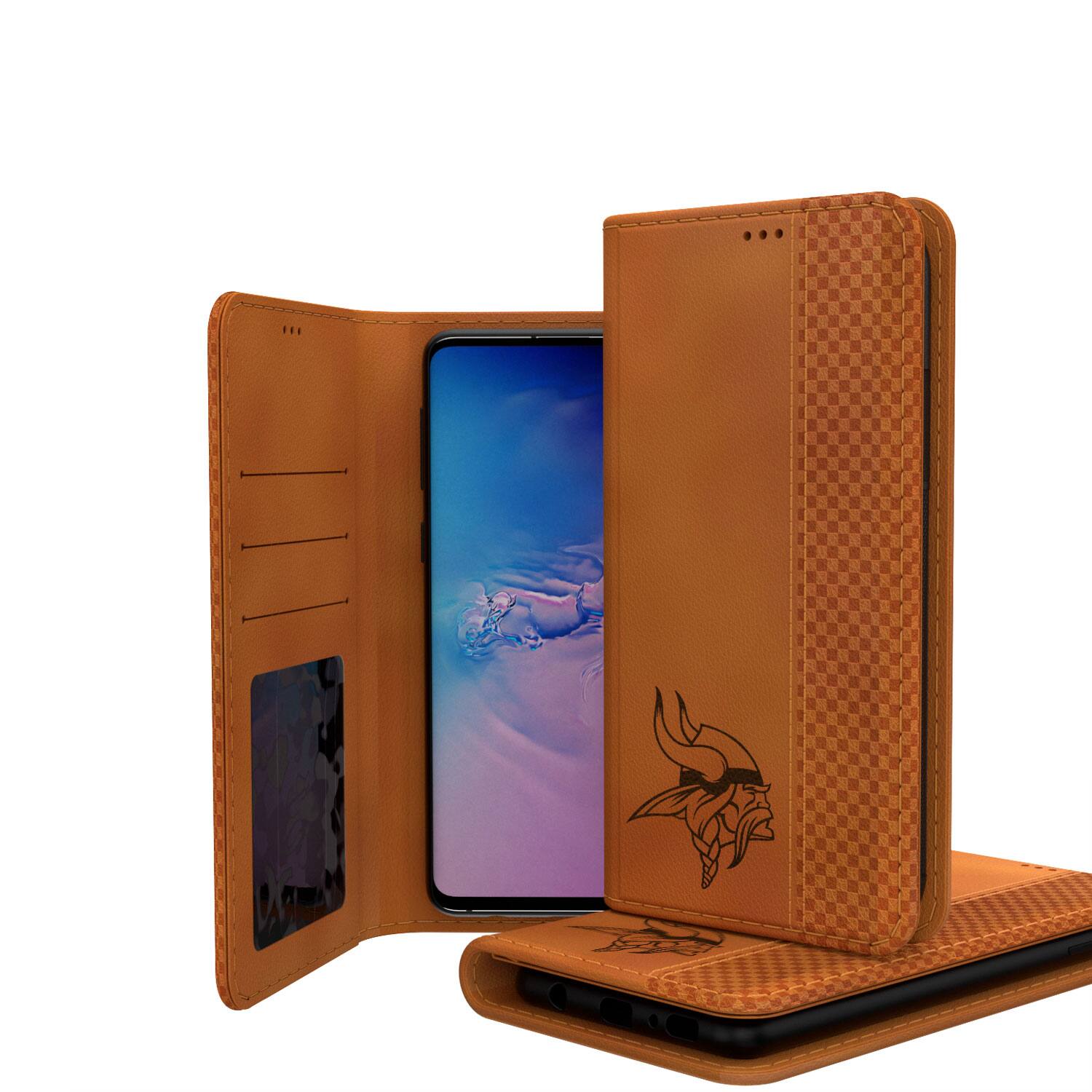 Alt View 1. Keyscaper - Minnesota Vikings Galaxy Burn Design Folio Case - S20 Plus - Multicolor.