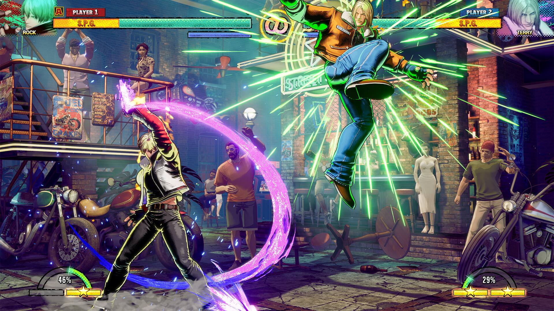 ROCK A PLAYER 1 S.P.G. noi_to PLAYER 2 S.P.G. TERRY MKD SUED JR AE SOEE I FOR 46% 29% aaa AARN