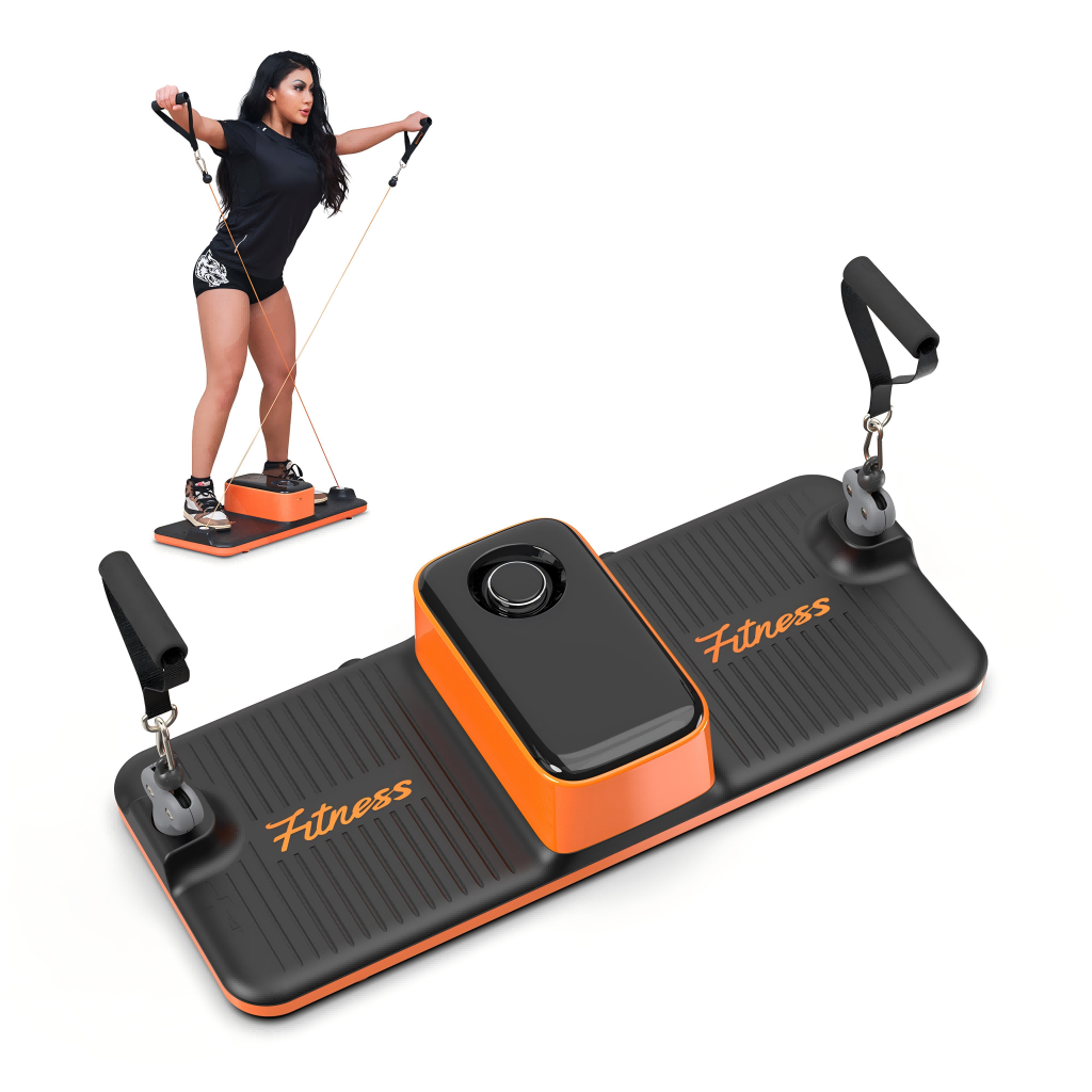LICHICO - Smart Home Gym Workout Cable Machine, Full Body Strength Training, 220LBS Resistance, Portable Fitness Equipment - Orange
