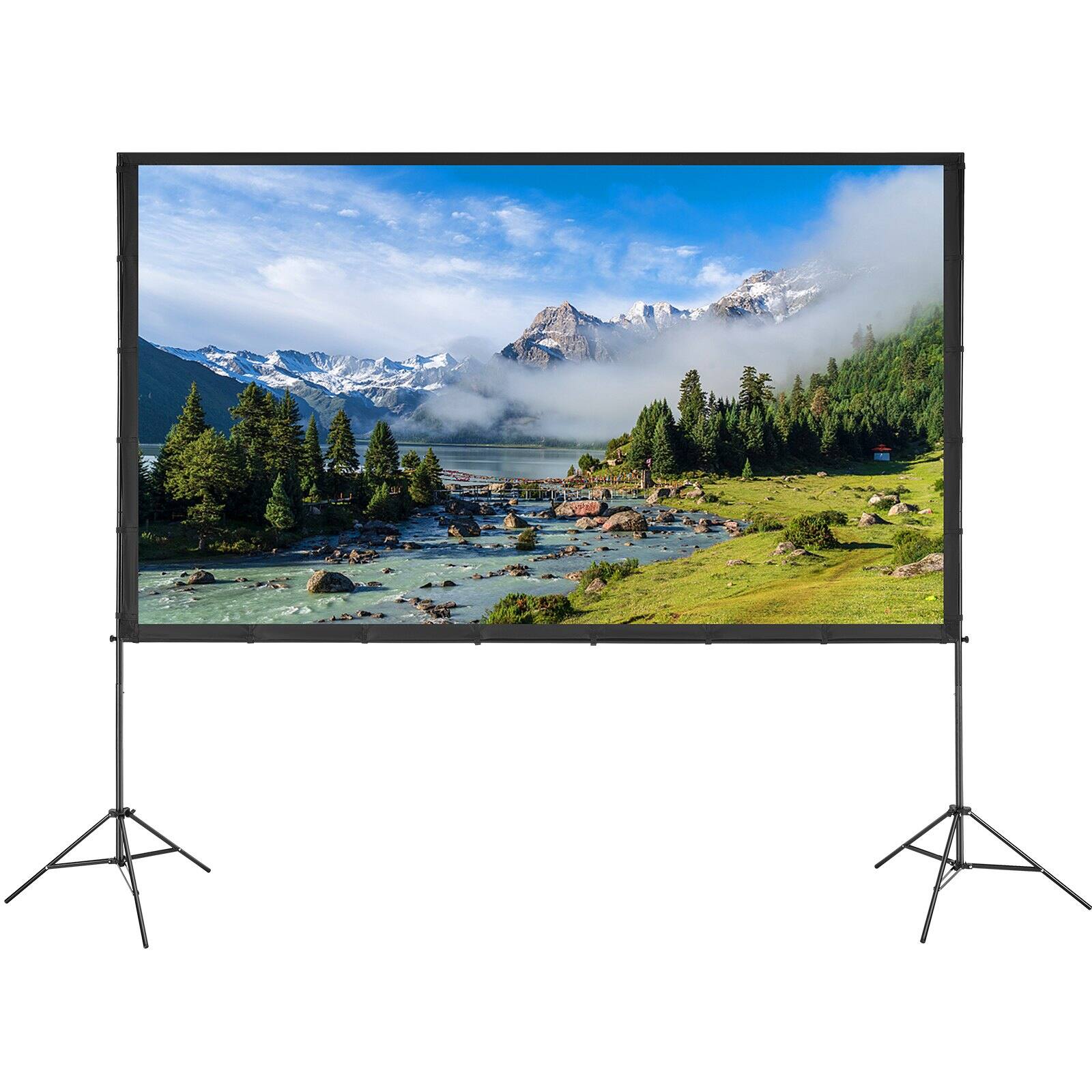 Alt View 9. Glintex - 120" Projector Screen with Stand 16:9 4K HD Wrinkle-Free for Home Theater Outdoor.