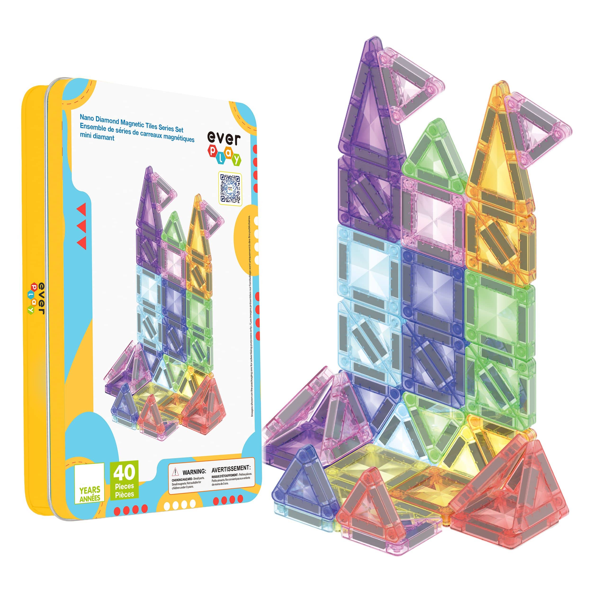 Everplay - Magnetic Tiles Building Blocks Nano Magnet Tile Set w/ Tin Storage Box, STEM Educational Toy for Kids 40pcs price history on PriceWatchPro