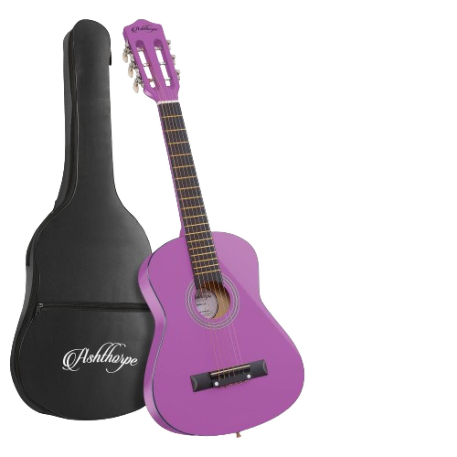 Front. Stock Preferred - 38 Inch Beginner Acoustic Guitar Package with Starter Bundle Kit and Accessories - Purple - Purple.