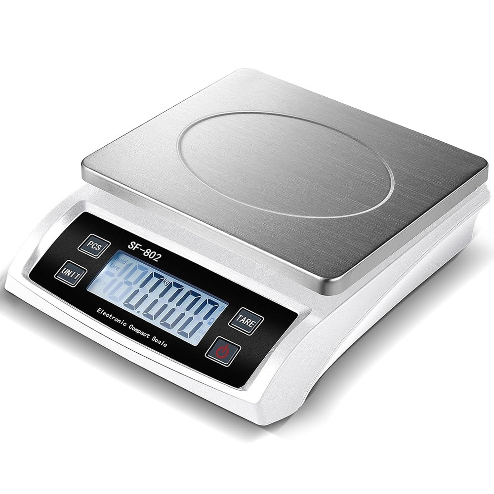 ACJPR - Large Digital Kitchen Scale, 66 lb / 30 kg Capacity, Stainless Steel Platform, LCD Display, Commercial Food and Bread Sc
