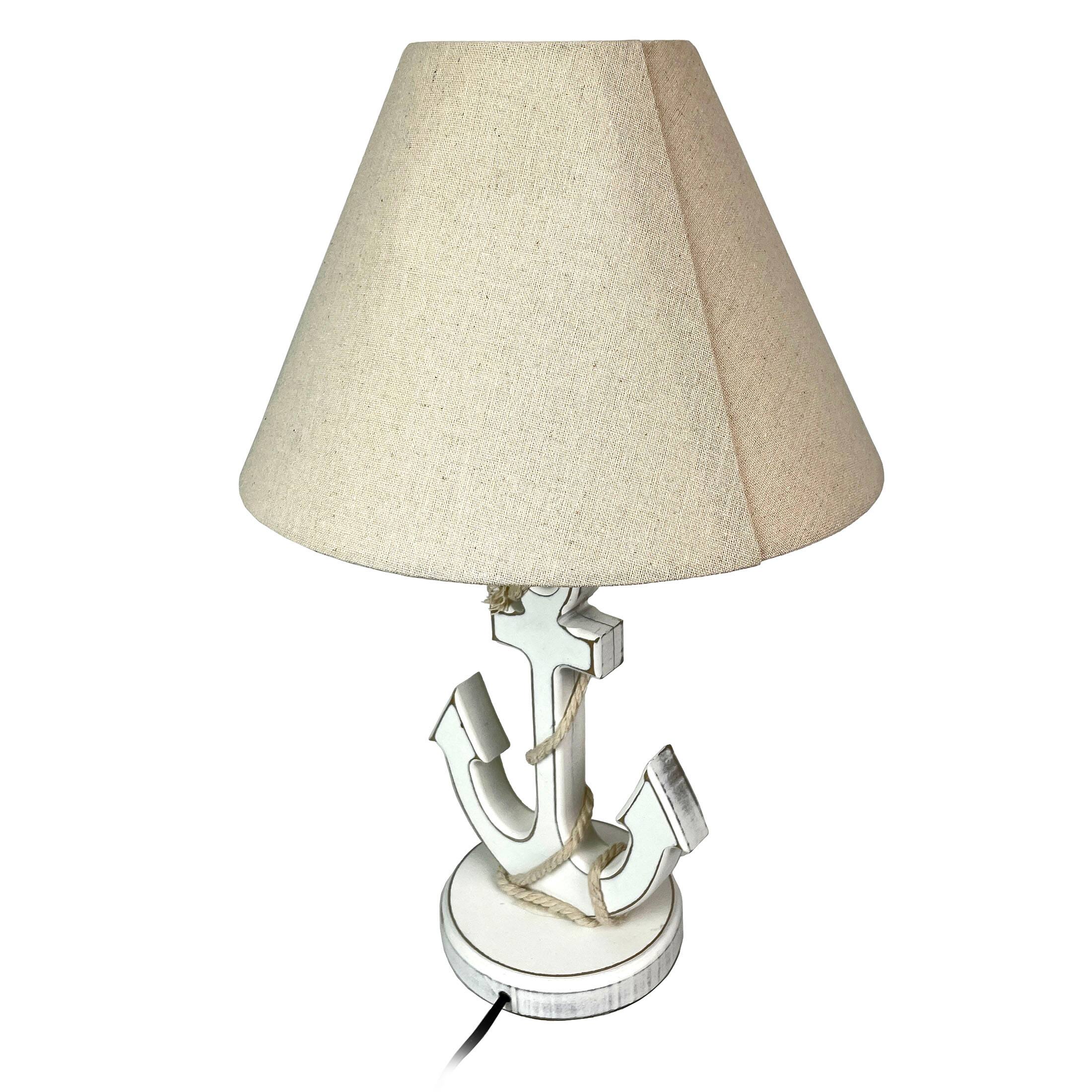 Alt View 8. Things2Die4 - Coastal White Anchor Table Lamp 19" Nautical Beach Decor with Shade - White.