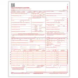ComplyRight - CMS-1500 Health Insurance Claims, 2500/Pack (CMS12LC) - White/Red