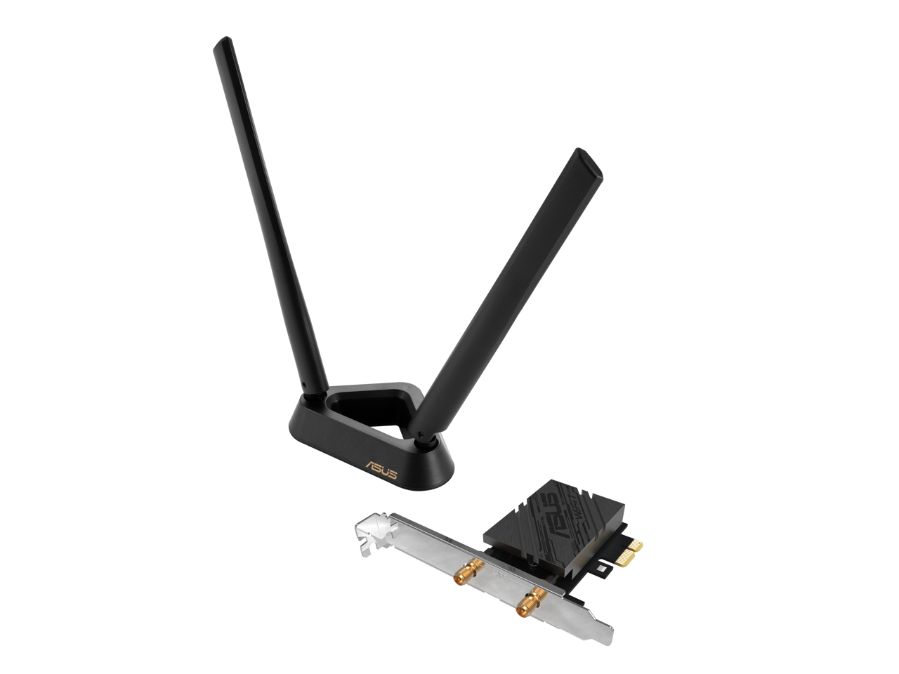 Alt View 1. ASUS - ASUS BE6500 Tri-Band PCIe WiFi 7, BT 5.4, WPA3, MU-MIMO, MLO - Black.