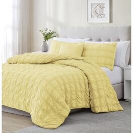 RT Designers Collection - Ramallah Eliza Seersucker Comforter Set - 4-Piece - Queen 86x86" - Yellow