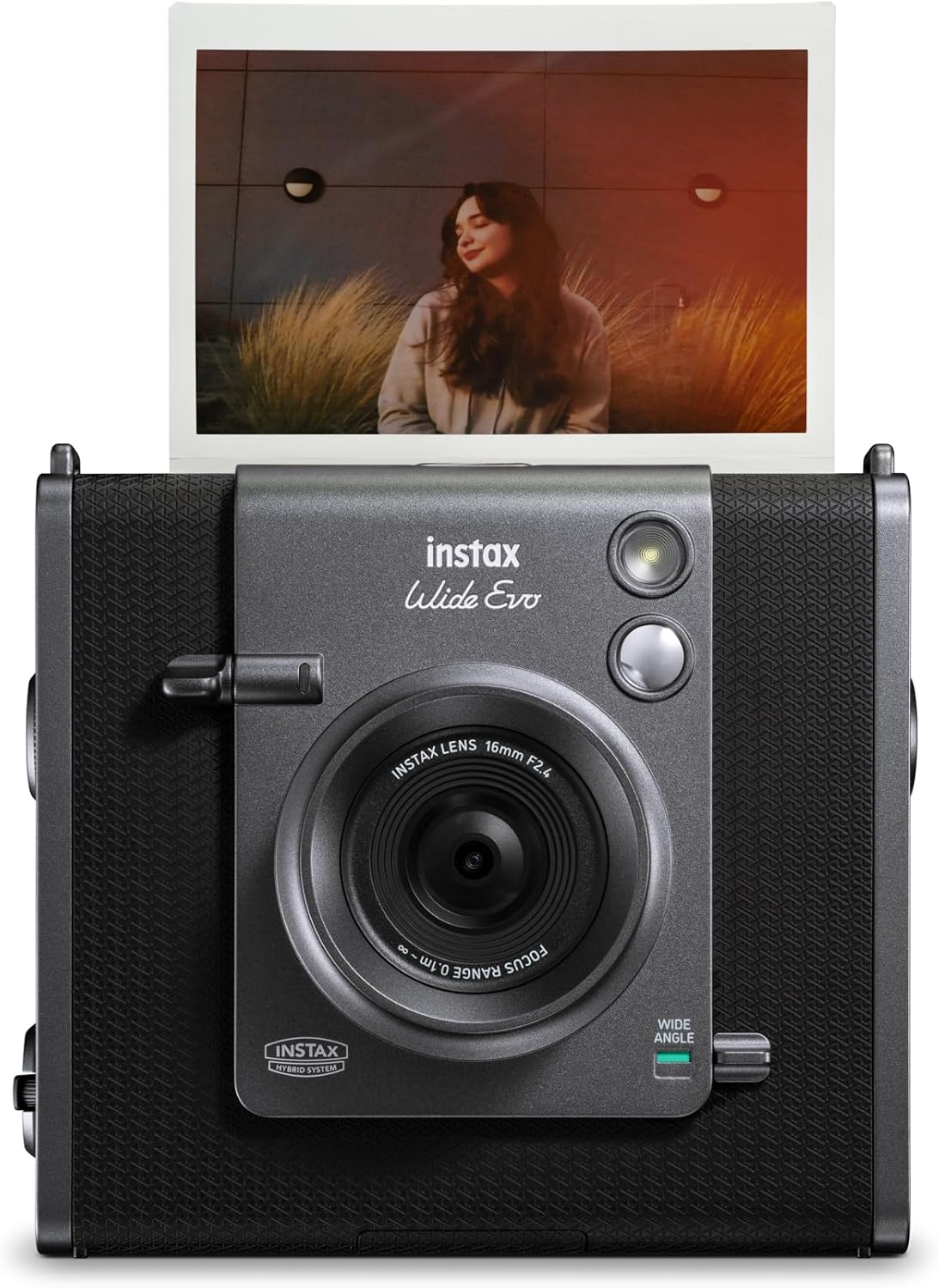 instax Wide Evo LENS 16mm INSTAX F2.4 0.1m - FOCUS RANGE INSTAX HYBRID SYSTEM WIDE ANGLE