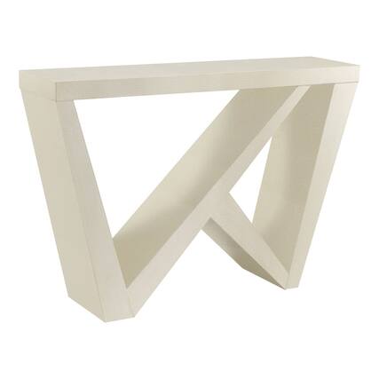 Front. Furniture of America - Ollev Wood W-Shaped Legs Console Table in Cream Weave - White.