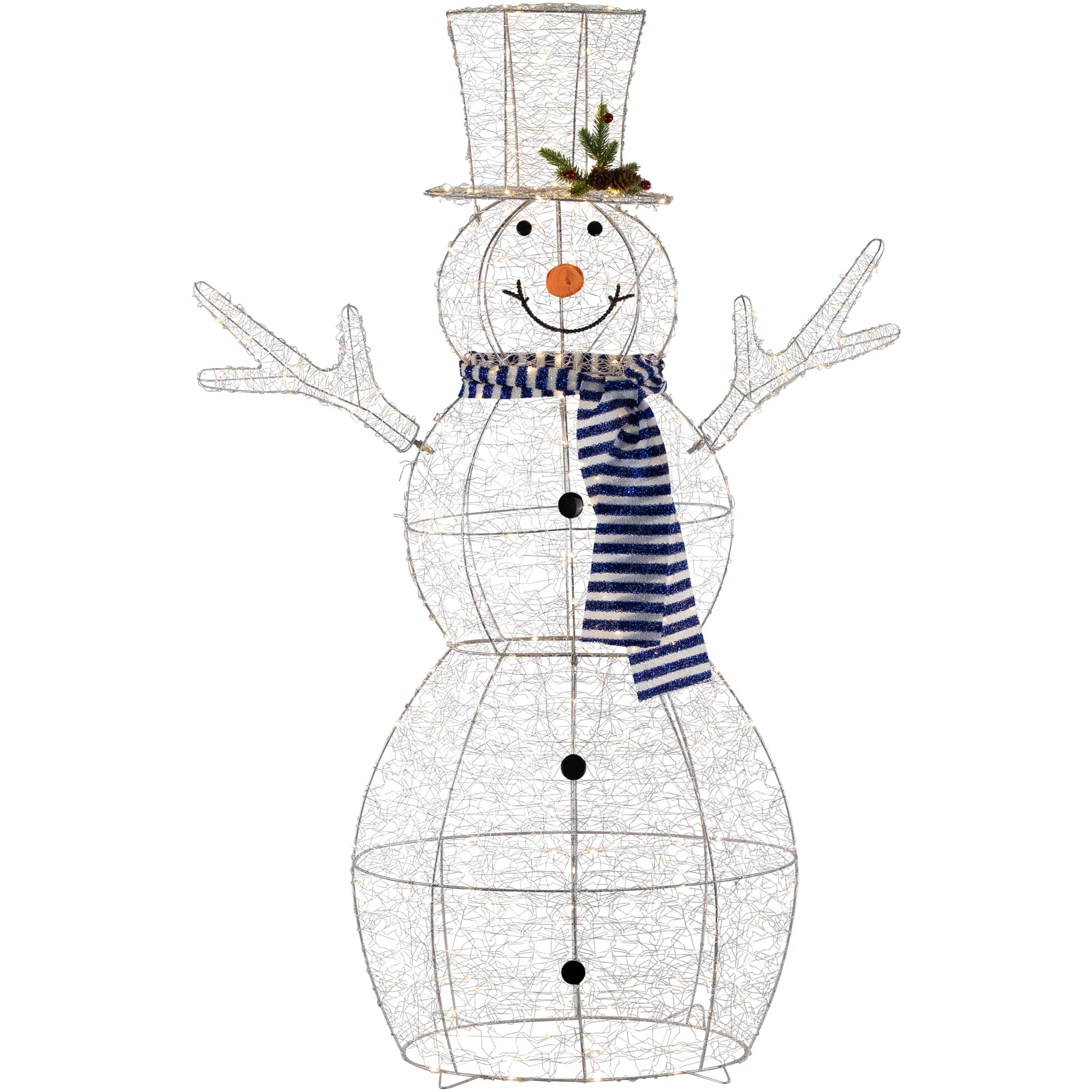 Northlight - 48" LED Lighted Mesh Snowman Outdoor Twinkling Christmas Decoration - Silver