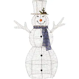 Northlight - 48" LED Lighted Mesh Snowman Outdoor Twinkling Christmas Decoration - Silver